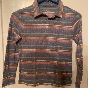J. Crew Crewcuts Long Sleeve Striped Polo NWT Sz. 8
